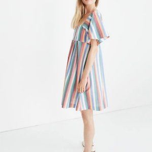 Madewell Festival Stripe Dress Square Neck